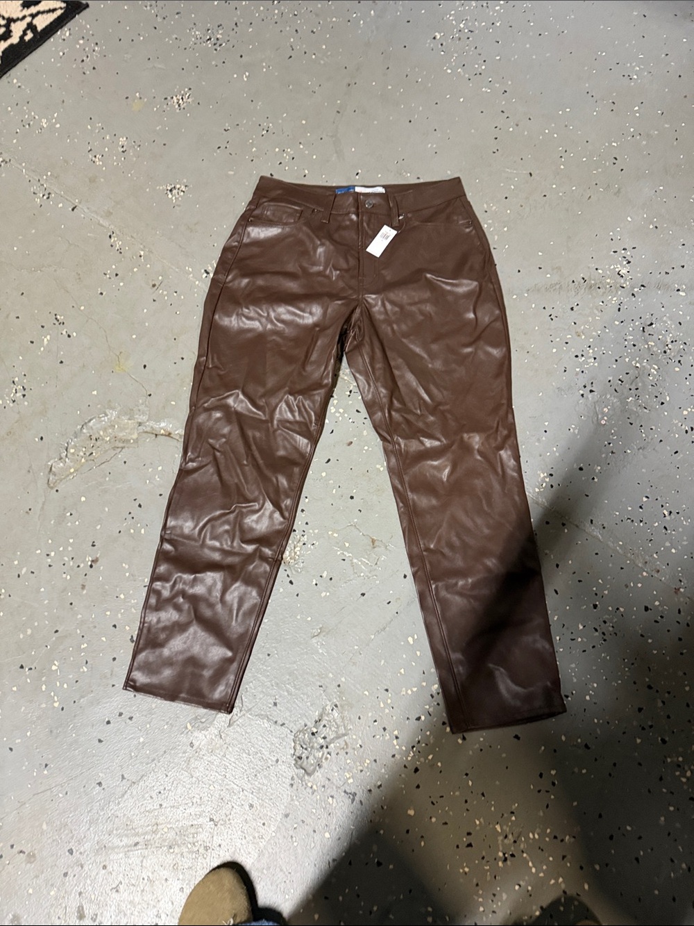Men's Brown Faux Leather Pants